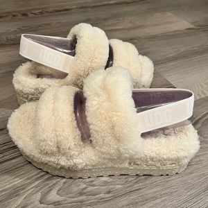 UGG Oh Fluffita Cream Shearling Slingback Slipper